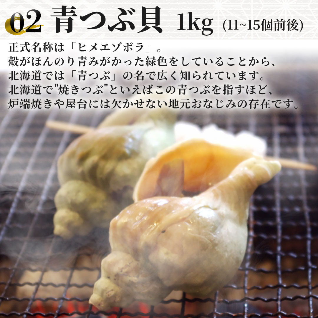 北海道 海鮮BBQセット ホタテ・青つぶ貝・真ほっけ