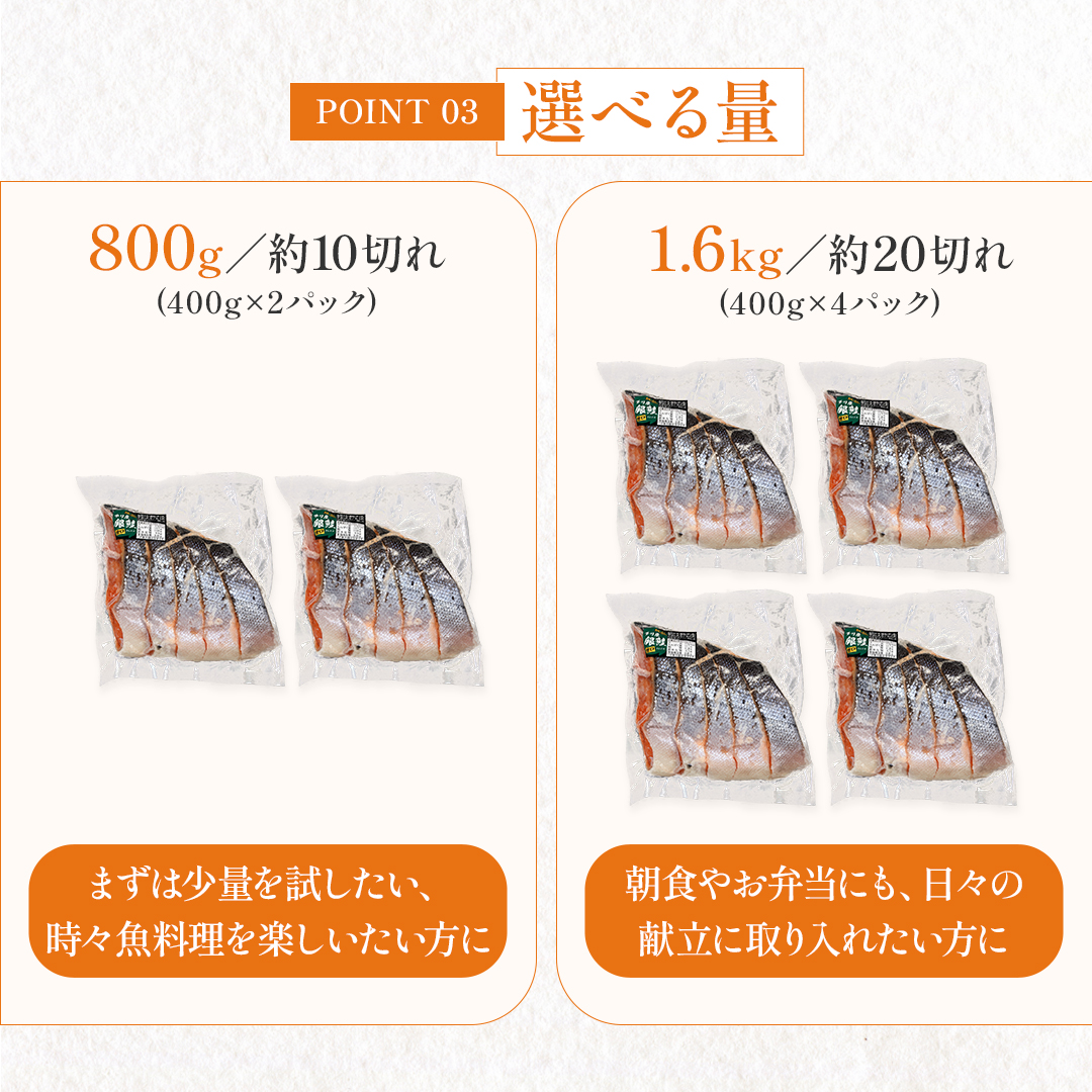 定塩 銀鮭 切り身 選べる800g・1.6kg|北海道からお取り寄せ かにの達人