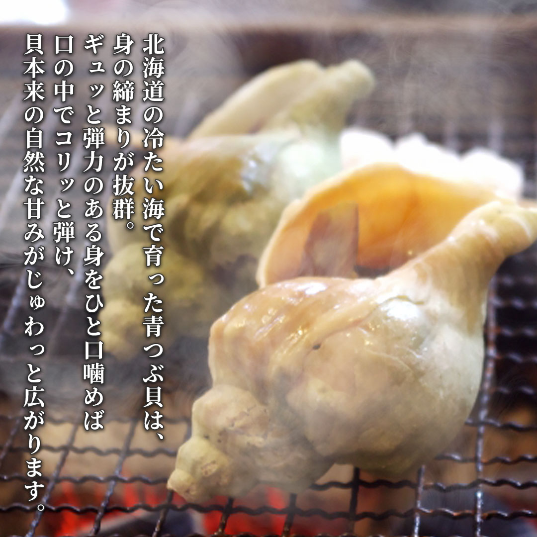 北海道産殻付き青つぶ貝1kg ボイル・下処理済み 海鮮バーベキュー・つぶ焼き用